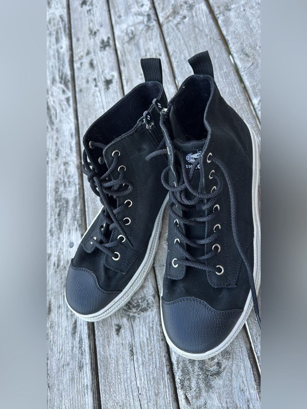 Women’s Black High-Top Canvas Sneakers